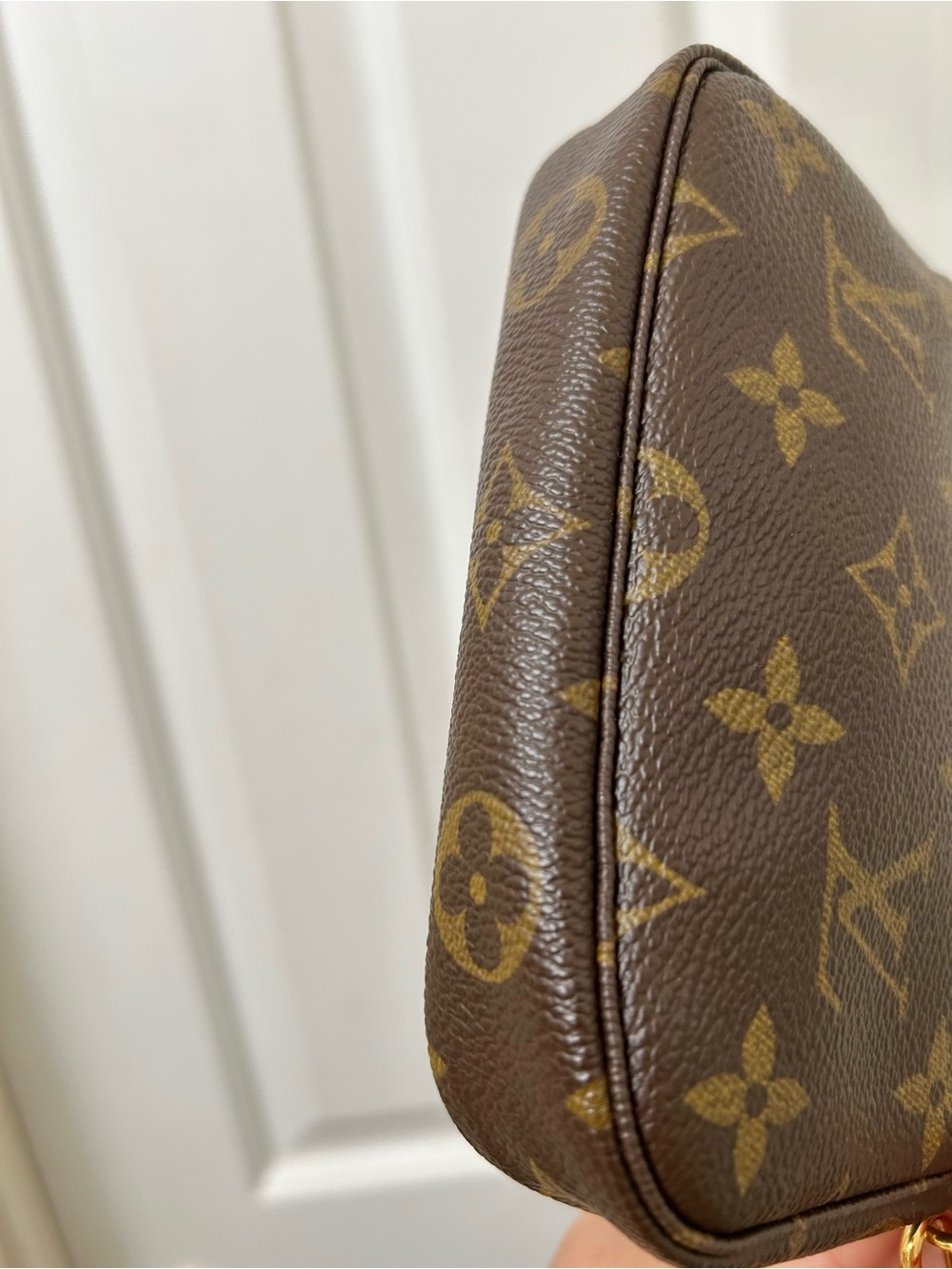Louis Vuitton Monogram Canvas Mini Pochette in Brown and Gold - Picture 8 of 9